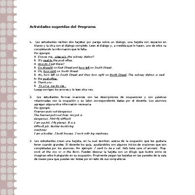 Actividades sugeridas Unidad 2 Actividades sugeridas Unidad 2