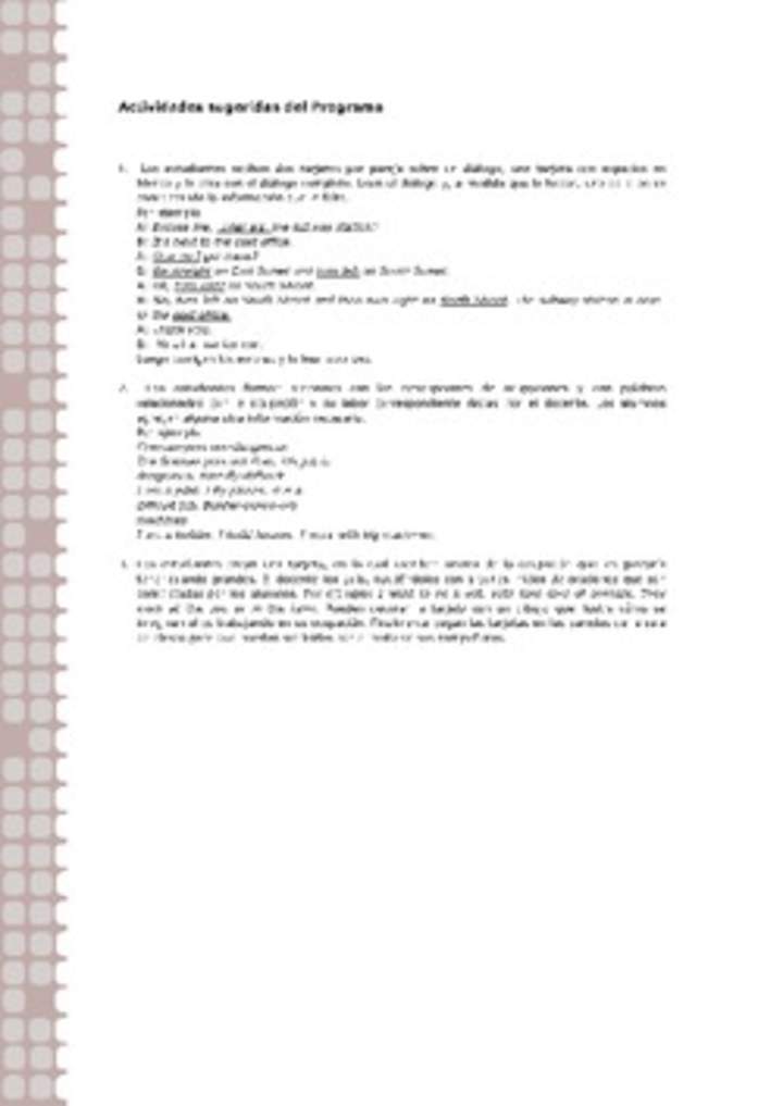 Actividades sugeridas Unidad 2 Actividades sugeridas Unidad 2