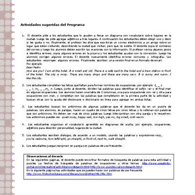Actividades sugeridas Unidad 2 Actividades sugeridas Unidad 2