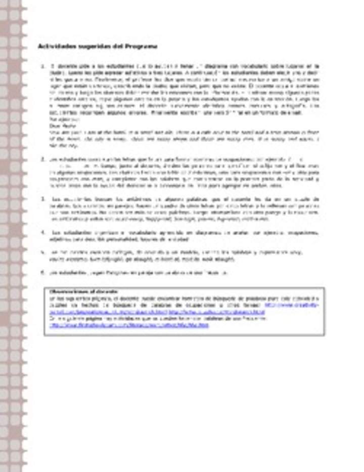 Actividades sugeridas Unidad 2 Actividades sugeridas Unidad 2