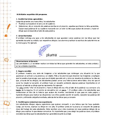 Actividades sugeridas Unidad 1 Actividades sugeridas Unidad 1