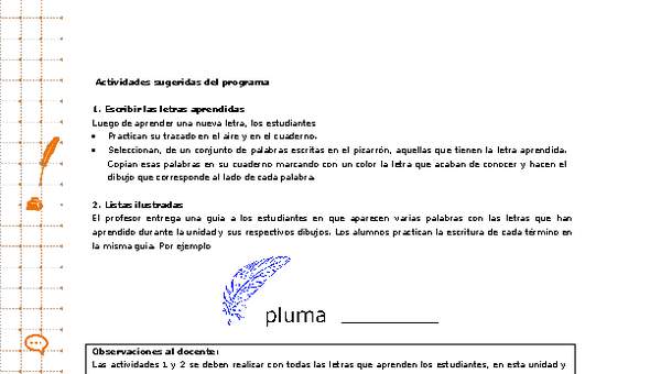 Actividades sugeridas Unidad 1 Actividades sugeridas Unidad 1