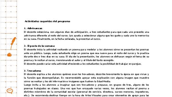 Actividades sugeridas Unidad 1 Actividades sugeridas Unidad 1