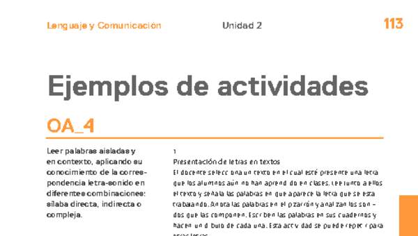 Actividades sugeridas Unidad 2 Actividades sugeridas Unidad 2