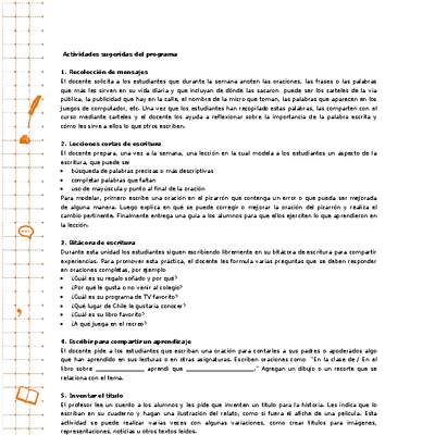 Actividades sugeridas Unidad 2 Actividades sugeridas Unidad 2