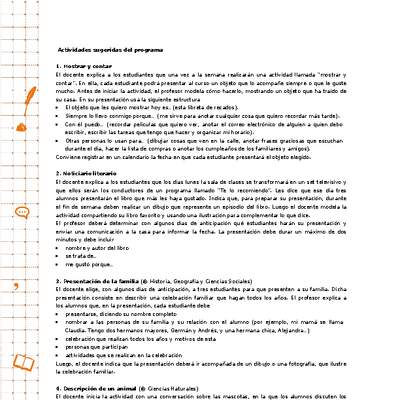 Actividades sugeridas Unidad 2 Actividades sugeridas Unidad 2