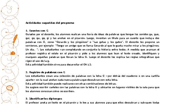 Actividades sugeridas Unidad 1 Actividades sugeridas Unidad 1