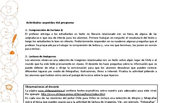 Actividades sugeridas Unidad 1 Actividades sugeridas Unidad 1