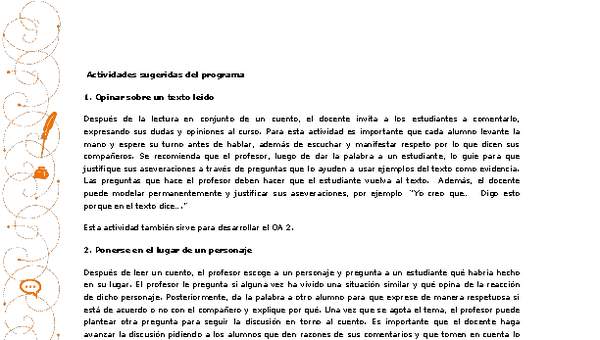 Actividades sugeridas Unidad 1 Actividades sugeridas Unidad 1