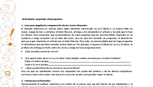 Actividades sugeridas Unidad 2 Actividades sugeridas Unidad 2
