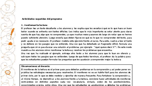 Actividades sugeridas Unidad 1 Actividades sugeridas Unidad 1