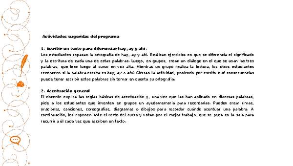 Actividades sugeridas Unidad 1 Actividades sugeridas Unidad 1