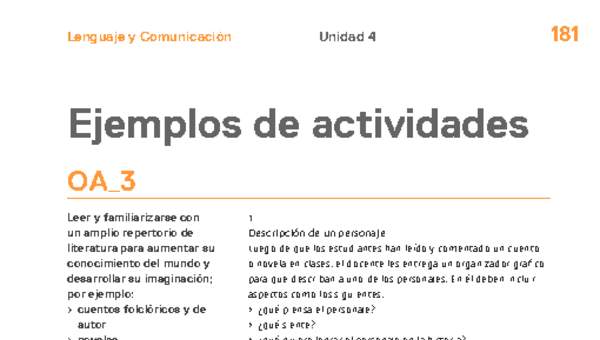 Actividades sugeridas Unidad 4 Actividades sugeridas Unidad 4