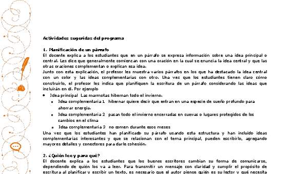 Actividades sugeridas Unidad 2 Actividades sugeridas Unidad 2