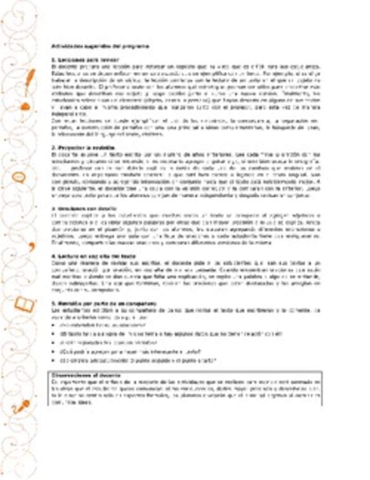 Actividades sugeridas Unidad 2 Actividades sugeridas Unidad 2