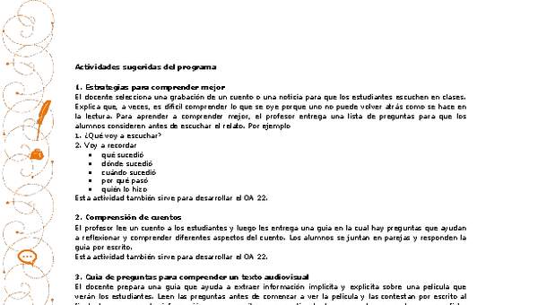 Actividades sugeridas Unidad 2 Actividades sugeridas Unidad 2