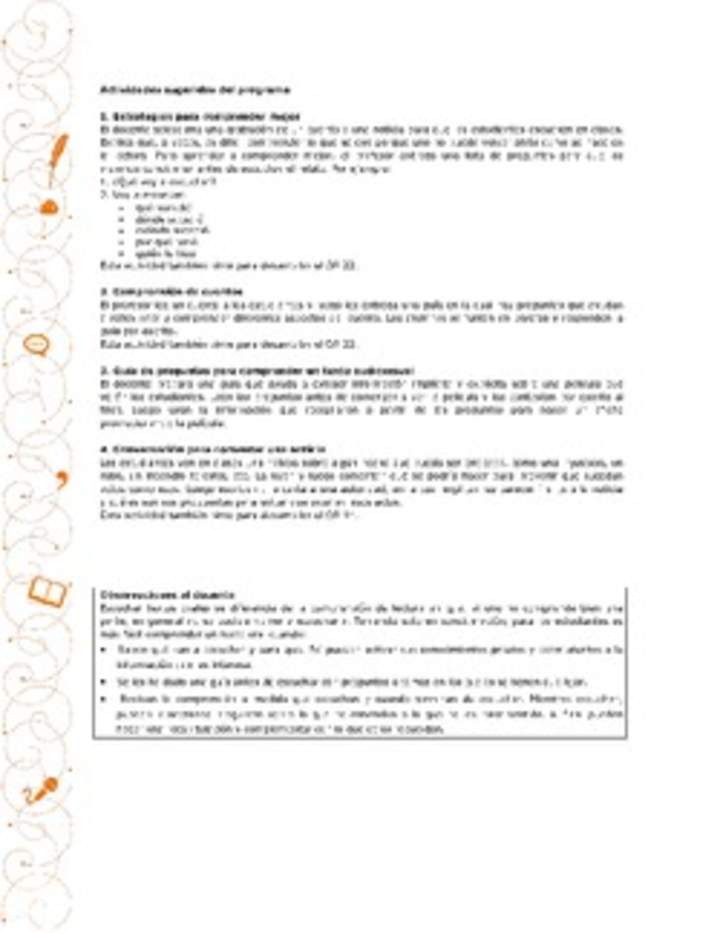 Actividades sugeridas Unidad 2 Actividades sugeridas Unidad 2