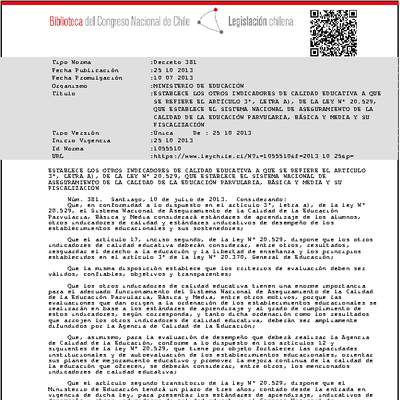 Decreto 381 (Establece Otros Indicadores de Calidad Educativa) Decreto 381 (Establece Otros Indicadores de Calidad Educativa)