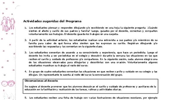 Actividades sugeridas Unidad 1