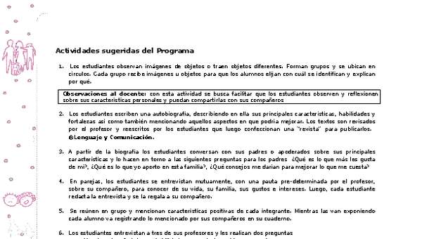 Actividades sugeridas Unidad 1 Actividades sugeridas Unidad 1