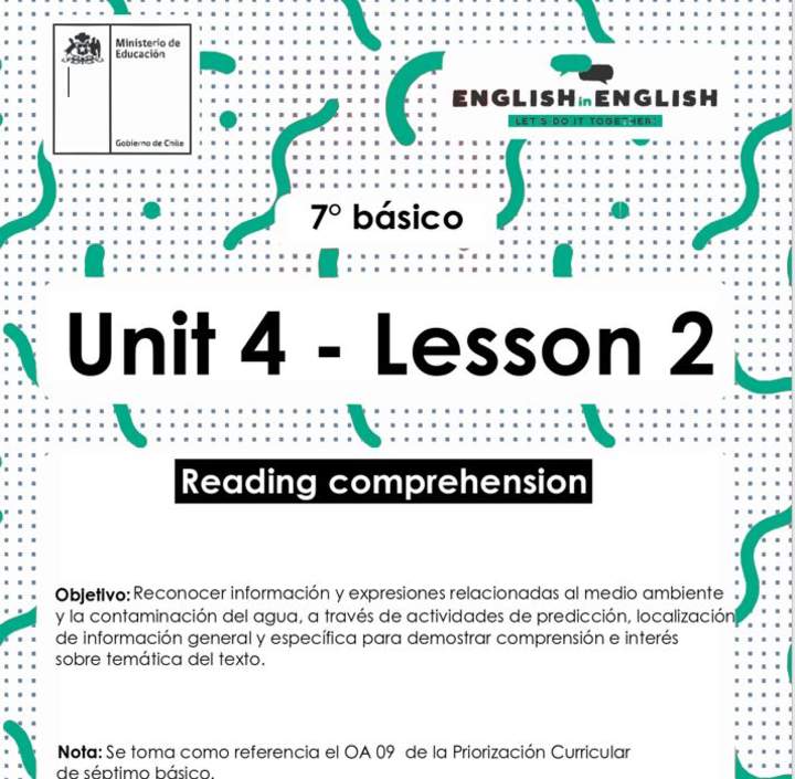 Inglés 7° Básico Unidad 4 - Lesson 2 Inglés 7° Básico Unidad 4 - Lesson 2