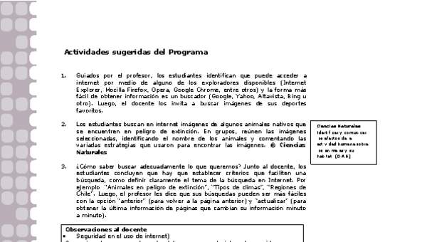 Actividades sugeridas Unidad 1 Actividades sugeridas Unidad 1