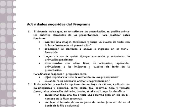 Actividades sugeridas Unidad 1 Actividades sugeridas Unidad 1