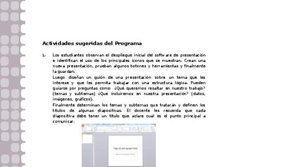 Actividades sugeridas Unidad 1 Actividades sugeridas Unidad 1