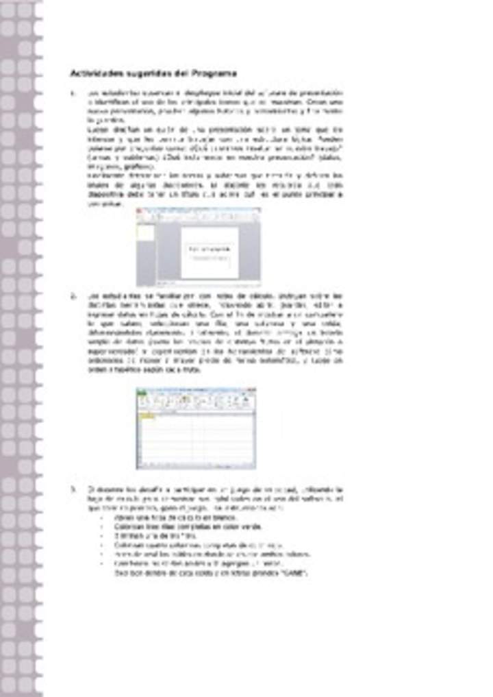 Actividades sugeridas Unidad 1 Actividades sugeridas Unidad 1