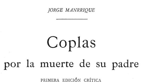 Coplas por la muerte de su padre Coplas por la muerte de su padre