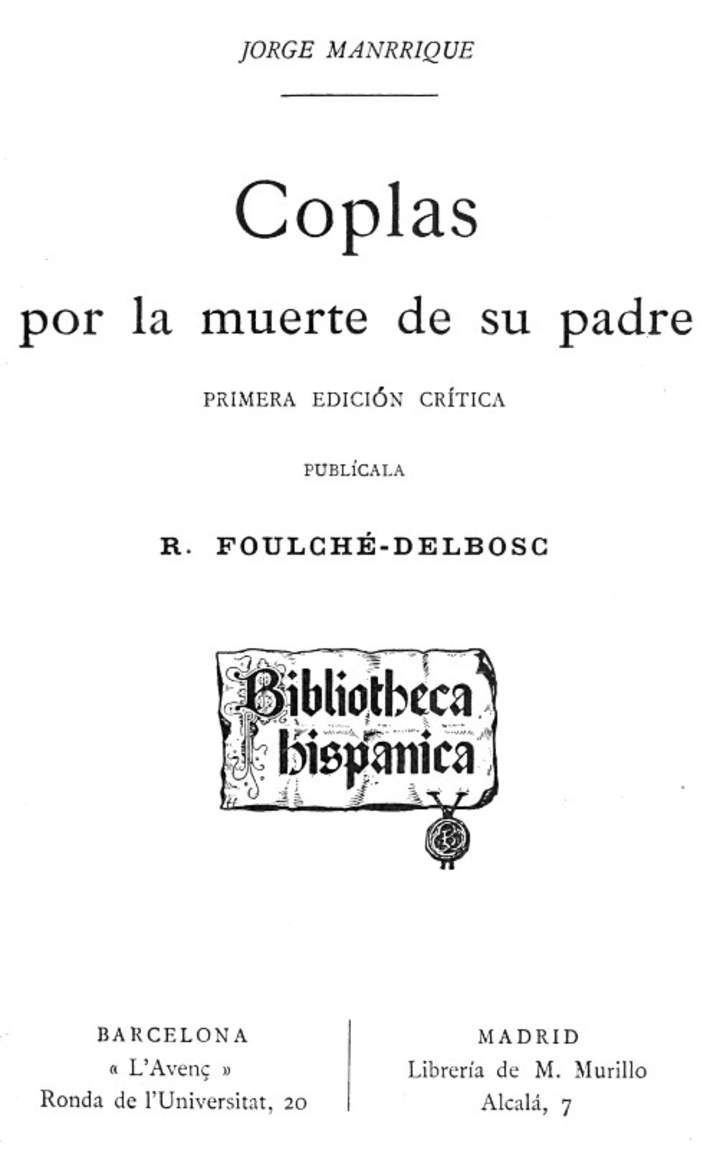 Coplas por la muerte de su padre