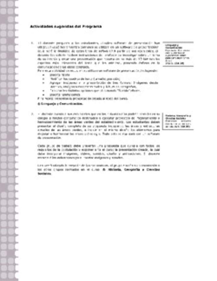 Actividades sugeridas Unidad 1 Actividades sugeridas Unidad 1