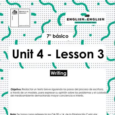 Inglés 7° Básico Unidad 4 - Lesson 3 Inglés 7° Básico Unidad 4 - Lesson 3