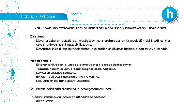 Investigación revolución Neolítico y civilizaciones Investigación revolución Neolítico y civilizaciones