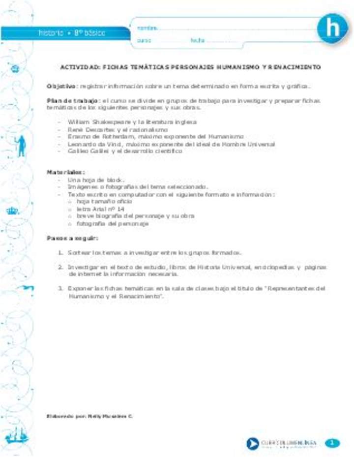 Fichas personajes Renacimiento Fichas personajes Renacimiento