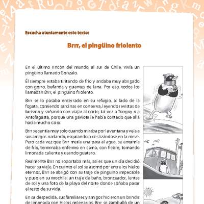 Comprensión de lectura El pingüino Comprensión de lectura El pingüino