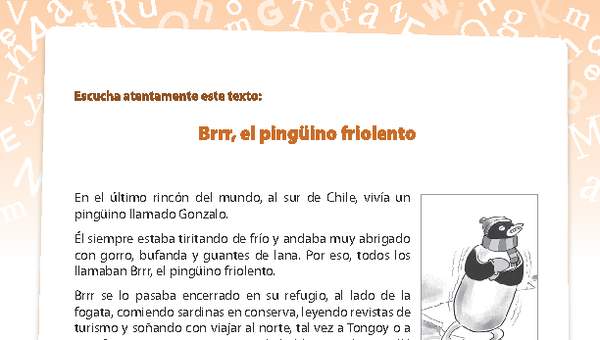 Comprensión de lectura El pingüino Comprensión de lectura El pingüino