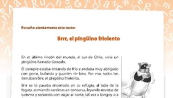 Comprensión de lectura El pingüino Comprensión de lectura El pingüino