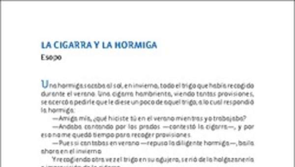 La cigarra y la hormiga La cigarra y la hormiga