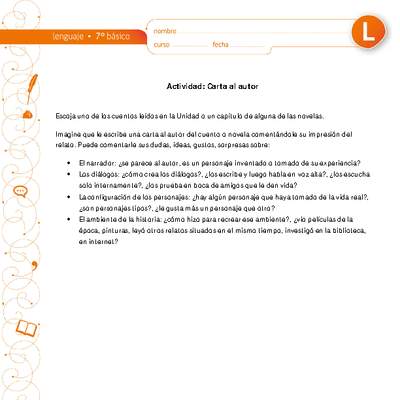 Carta al autor Carta al autor