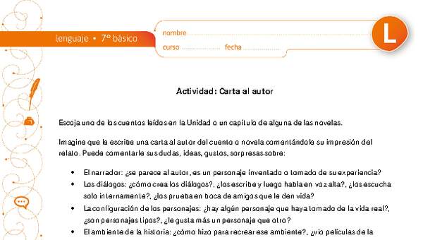 Carta al autor Carta al autor