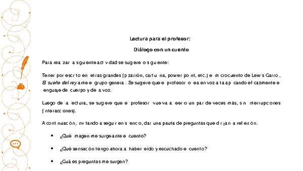 Diálogo con un cuento Diálogo con un cuento