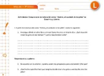 Comprensión de lectura del cómic "Asterix, el combate de los jefes" Comprensión de lectura del cómic "Asterix, el combate de los jefes"