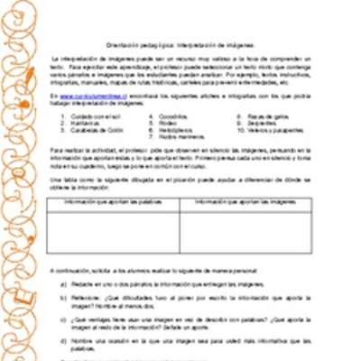 Orientación pedagógica: Interpretación de imágenes Orientación pedagógica: Interpretación de imágenes