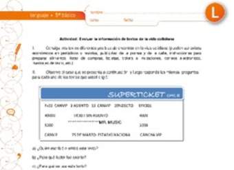 Evaluar la información de textos de la vida cotidiana Evaluar la información de textos de la vida cotidiana