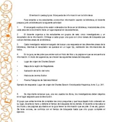 Orientación pedagógica: Búsqueda de información en la biblioteca Orientación pedagógica: Búsqueda de información en la biblioteca