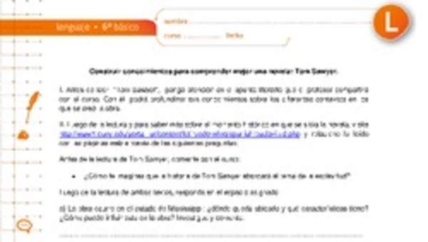 Construir conocimientos para comprender mejor una novela: Tom Sawyer Construir conocimientos para comprender mejor una novela: Tom Sawyer