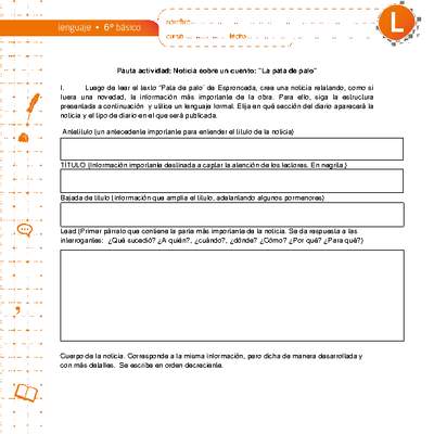 Noticia sobre un cuento: "La pata de palo" Noticia sobre un cuento: "La pata de palo"