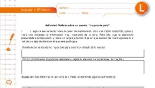 Noticia sobre un cuento: "La pata de palo" Noticia sobre un cuento: "La pata de palo"