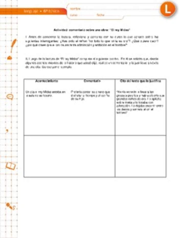 Comentario sobre una obra: "El rey Midas" Comentario sobre una obra: "El rey Midas"